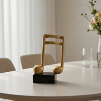 Gold Music Note Statue Golden Musical Note Statue Shiny Musical Symbol Decoration Streamlined for Musicians, Living Room, Office, TV Cabinet, Bookshelf