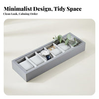 Wood Grain Finish Wooden Watch Organizer Tray Elegant Design Watch Display Tray Saves Space Soft Lining for Retailers, Men, Women, Retail Shop, Showcase, Countertop, Dresser