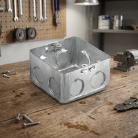 Junction Box for Electrical Installation, Galvanized Metal Electrical Junction Box, Multi-Gang Electrical Box with Knockouts, Flush Wall Mount