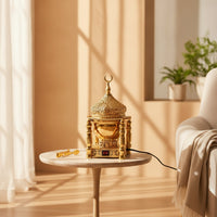 Electric Incense Burner Ornate Incense Burner with Lid Warmer Metal Filigree for Prayer Room, Home