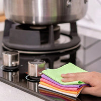 Fish Scale Microfibre Cloth, Glass and Dish Cleaning Cloths, High Absorbency Reusable Kitchen Towels