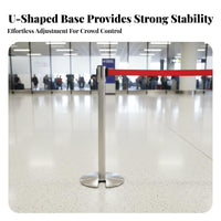 Heavy-Duty Base Retractable Belt Stanchion Anti-Slip Bottom Belt Barrier Post Easy Assembly Queue Line Pole Long-Lasting Construction for Security Personnel, Event Organizers, Business Owners