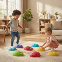 8 Pieces Textured Balance Stepping Stones Coordination Stepping Stones with Anti-Slip Base Colorful Toy Tactile for Preschool