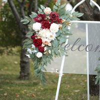 Artificial Chair Back Flower Bouquet for Wedding and Event Decoration
