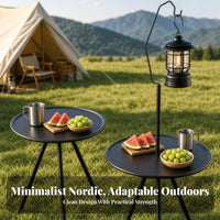 Compact Round Folding Table Space-Saving Adjustable Folding Table Stable for Storage