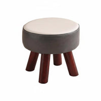 Multi-Functional Round Wooden Stool Comfortable Seating Round Four-Legged Stool sturdy Footrest Minimalist Design for Adults, household members, Seniors, Living Room, Entryway, Bedroom, Study