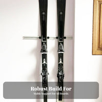 Space-Saving Wall Ski Rack Secure Mounting Adjustable Ski Rack Easy Installation Winter Gear Storage Heavy-Duty for Skiers, Snowboarders, Homeowners, Basement, Recreation Room, Shed