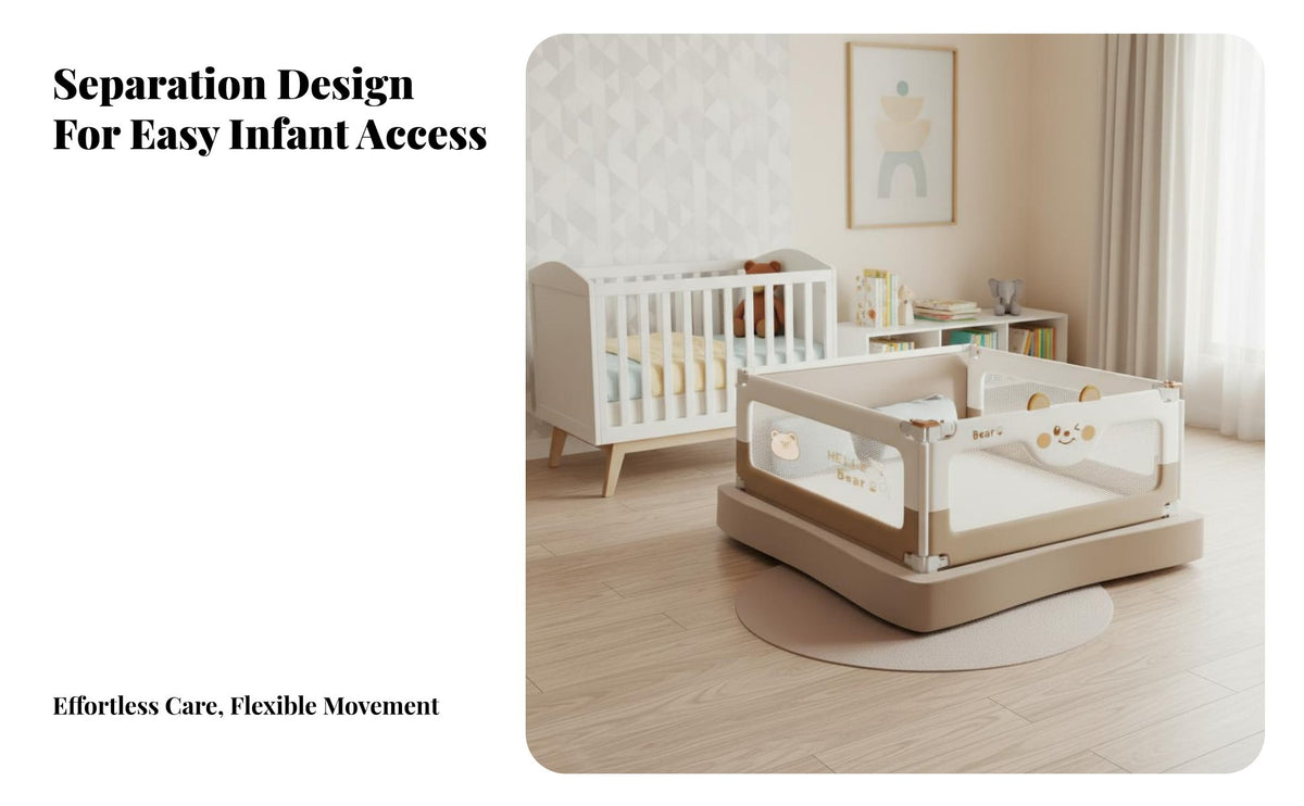 Anti-Fall Protection Baby Bed Guard Breathable Mesh Baby Bed Reinforced Structure Bedside Safety Barrier Universal Fit for Infants, Toddlers, Children, Nursery, Bedroom, Home