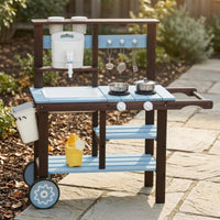 Outside-Play Kitchen Built-in Sink Wooden Play Kitchen Realistic Design for Children