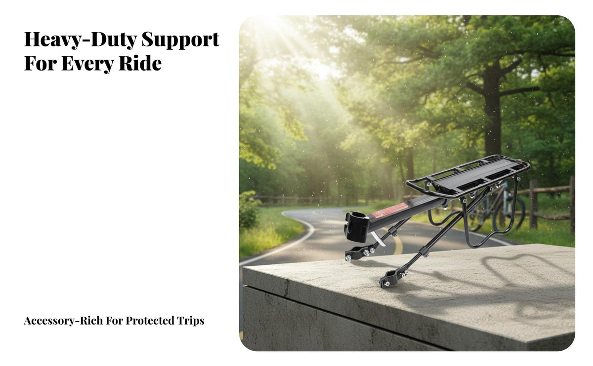 Universal Fit Cycle Rear Rack Easy Installation Rear Bike Rack Rust-Proof Seatpost Mount Cargo Carrier Heavy Duty for Commuting, Touring, Mountain Biking, Shopping