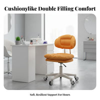Adjustable Height Low-Back Rolling Stool 360-Degree Swivel Cushioned Low-Back Roller Chair Stable Five-Point Base Commercial Furniture Thick Padded Seat for Nail Technicians, Professionals, Beauty Salon, Barber Shop, Reception Area, Dressing Room