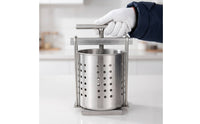Manual Vegetable Press with Basket Compact Fruit Press with Stainless Steel Basket Rust-Resistant for Home Cooks