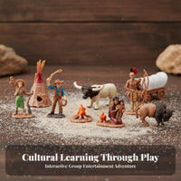 Indigenous Peoples Figurine Set Realistic Details Indian Tribe Model Kit Hand Painted Primitive Life Diorama Set for Children