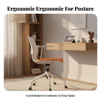 Ergonomic Design Wheeled Swivel Chair Minimalist Design Rolling Swivel Chair All-Day Comfort Office Furniture Adjustable Height for Adults, Telecommuter Workers, Students, Meeting Room