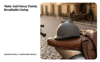 German Design Half Helmet Gender-Neutral Design Retro Lightweight Impact-Resistant Headwear for Riders, Motorcyclists, Street Riding