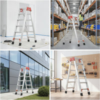 Aluminum Ladder versatileUse Foldable Ladder Heavy-Duty for Contractors, Electricians, Home Maintenance, Construction Sites, Outdoor Installation