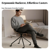 Space-Saving Armless Rolling Task Chair Comfortable Armless Rolling Chair Low spine Support Office Furniture long-lasting Construction for Students, Home Workers, Adults, Small Spaces, Bedroom, Dorm Room