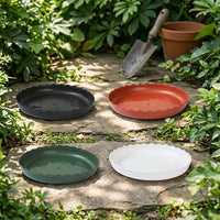 Plant Saucers with Ridged Spiral Bottom, Heavy Duty Resin Plant Pot Saucer and Drip Tray, Simple Style Garden Plant Tray for Outdoor Use