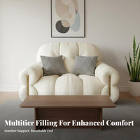Straight-Line cushioned Sofa Small Space space-saving Couch Minimalist Aesthetic Household Furniture for Homeowners, partners, Living Room, Lounge Area, Office