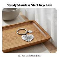 Stainless Steel Gift Keychain Tarnish-Resistant German Quote Keychain for Friend