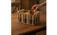 Woven Paper Rope Storage Basket Handmade Storage Basket with Handles Sturdy for Countertop, Kitchen