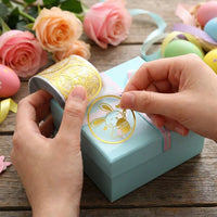 500 Sheets Gold Easter Stickers Foil Easter Ers Multiple Designs Easter Er Roll Sparkling Gold Foil Bunny Er, Happy Easter Stickers for Decorations Gifts Cards Crafts Bags Envelopes Wrapping