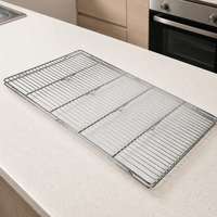 Stainless Steel Cake Cooling Rack, Grid Rack with 1.5cm Feet, Rectangular Cooling Rack for Baking, Roasting, Cooling, Polished
