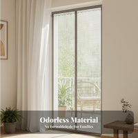 Keeps bar Closure Door Mesh self-stick Closure Mesh Panel Handsunrestricted Entry Barrier Allows clean Air for Renters, Homeowners, Parents, Summer, Doorroute, Balcony, Kitchen