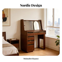 Vanity Set with Side Cabinet Nordic Design Dressing Table Vintage artistic Includes Matching Stool for Apartment Dwellers, Home