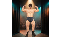 Full-Body Muscle Suit Long-Sleeve Muscle Costume Black Superhero Bodysuit Comfortable for Adults, Men, Halloween, Cosplay