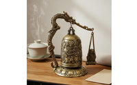 Antique Style Bronze Bell Housewarming Gift Chinese Dragon Bell Ornament Meditative Home Decoration for Entryway