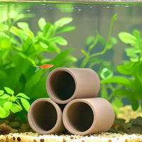 Aquarium Ceramic Terracotta Cave with Openings Hollow Aquatic Habitat Shelter for Shrimp