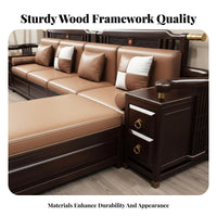 Asian design Couch and Table collection tranquil Aesthetic Multi-Piece Couch with Chaise All-Season Use Sofa Set for Families, Apartment Dwellers, Lounge Area