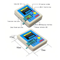Transistor Meter Tester Rechargeable Electronic Component Tester with Color Display Handheld for Technicians, Prototyping