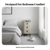 Wireless Charging 3-Drawer Smart Table Biometric Lock Nightstand Built-in Bluetooth Speaker Bedside Cabinet Slim Design for Technology Enthusiasts Enthusiasts, Apartment Dwellers, Homeowners, Dorm Room, Home Inactiveice