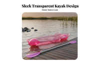 2-Person Transparent Kayak Transparent Design Transparent Paddle Craft Unihull Hull Paddle Boat for Families, Outdoor Fans, Scenic Spots, Parks And
