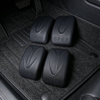 4 Pieces Interior Handle Protector Leaf Pattern Silicone Handle Cover Slip-on Door Grip Cover Embossed Lettering