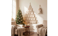 Bohemian Boho Christmas Tree Wall Hanging Handmade Macrame Christmas Tree Reusable Cloth Advent Calendar with Pockets Woven for Families, Apartments, Classrooms