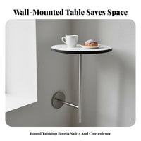 Bauhaus Design Wall-Mounted Round Table Solid Wood Small Wall Bar Table Space-Saving Household Furniture Minimalist Design for Cafe Owners, Apartment Dwellers, Living Room, Kitchen, Entryway, Bedroom