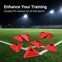 Football Training Cones, Flexible Triangular Disc Marker Cones 18cm PE Sports Equipment for Agility
