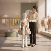 Child Mannequin with Transparent Base Standing Faceless Child Mannequin Matte Finish Display Form for Studios