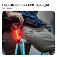 High Brightness LED Bike Tail Light Multi-Mode Rechargeable Cycle Rear Light Long Battery Life for Adults, Kids, Commuting, Helmet, Hiking