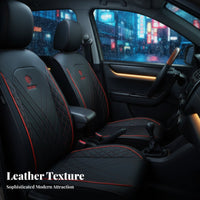 Long-Lasting Leather Car Seat Cover Wear-Resistant Full Wrap Seat Cover Set Easy to Clean Auto Upholstery Luxury Design for Drivers, Pet Owners, Families, Family Travel, Daily Commute, Road Trips