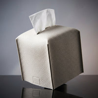 Bathroom Decor for Home Office and Bathroom Vanity, Square PU Leather Tissue Holder and Napkin Dispenser, Modern Minimalist Style Tissue Bag