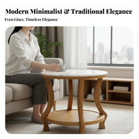 Marble-Top Side Table New Chinese Aesthetic Mixed-Material Side Table Sturdy Construction Multi-Purpose for Living Room, Bedroom