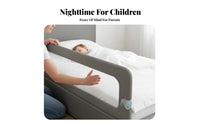 Easy Installation Infant Bed Safety Barrier Sturdy Metal Frame Folding Bed Guard Foldable Bedside Fence U-Shaped Base for Toddlers, Infants, Parents, Nursery, Bedroom, Sleep Time, Home