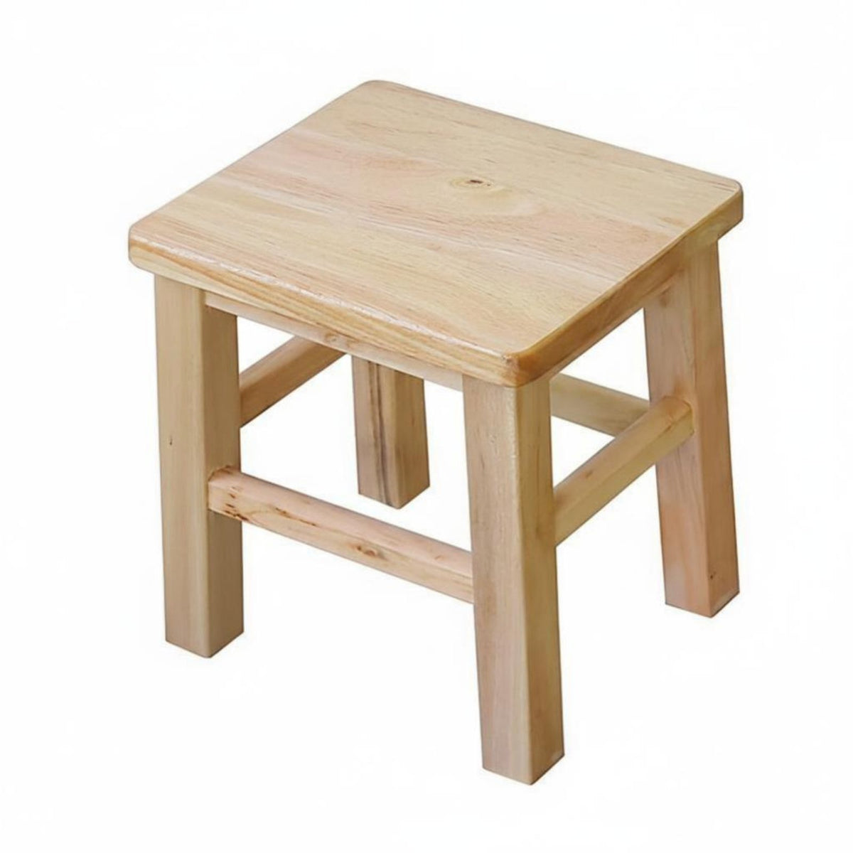 Full Wood Construction Round Wooden Stool Minimalist Design Footrest adaptable Low Seat small-sized Size for Children, young children, Living Room, Bedroom, Playroom, Entryway