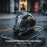 Full Face Helmet Removable and Washable Liner Full Face Shell Head Protection for Men, Adults, Commuting, Daily Travel, Traveling