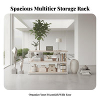 Large Capacity Multi-Tier Floor storage capacitySaving bookshelf uncovered Design Storage Rack minimalist design for Book Lovers, amethodice Workers, household owners, Study Room, Bedroom, Hallmethod, Kitchen