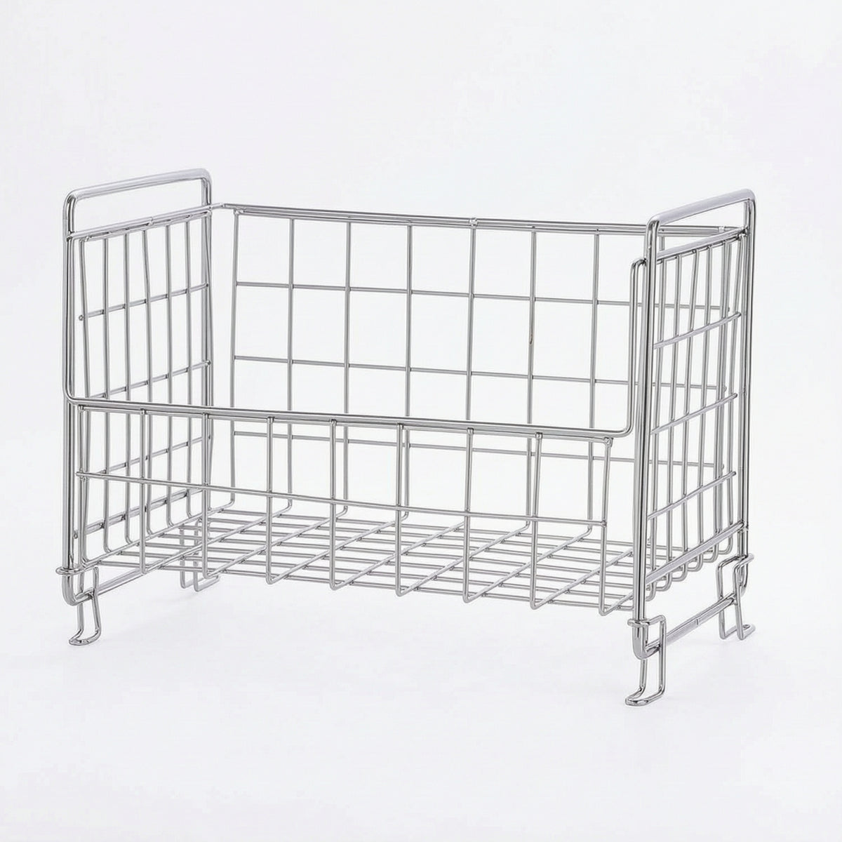 Countertop Storage Rack with Z-Shaped Feet Freestanding Organizer Sturdy Baskets for Washroom Counter